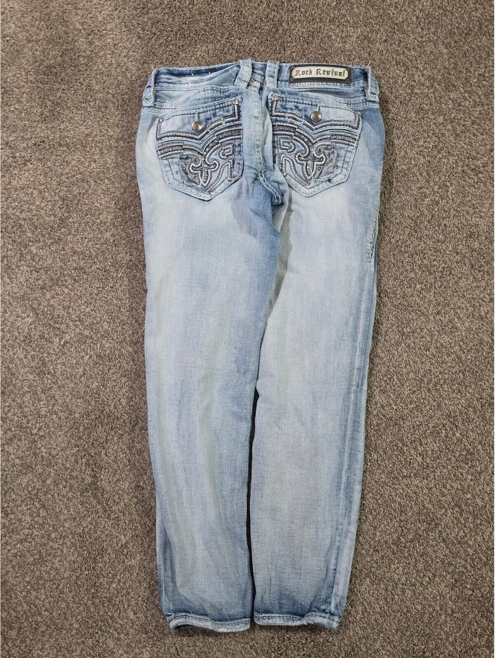 Rock Revival Womens Jeans Ferry Light Wash Ankle Skinny Size 28 Blue Stretch y2k